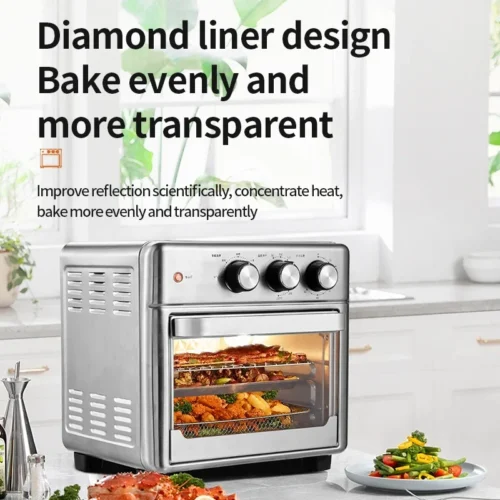 Alternative view of Large Capacity 13L Electric Air Fryer with Visible Window - Oilless Deep Fryer for Home Use