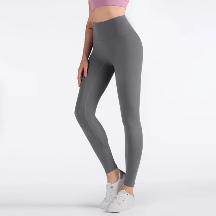 High Waist Solid Color Yoga Leggings for Women with Back Pocket - Image 5