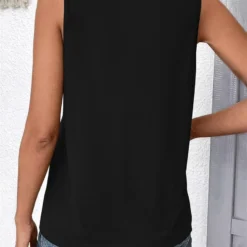 Alternative view of Tank Tops for Women with Ruched V Neck and Loose Fit for Casual Summer Wear