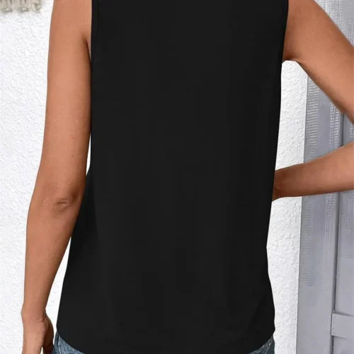 Alternative view of Women Solid Color Tank Tops Loose Ruched V Neck Sleeveless Sports Shirts Casual Summer Clothes