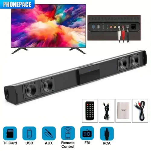 HOMEFISH Wireless Bluetooth Soundbar - Surround Stereo Speaker for Home Theater and TV