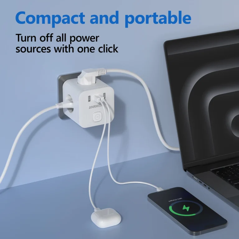EU Plug Power Strip Cube with 3 AC Outlets Multiple Socket Adapter 100-240V 13A Electric Socket for Home Office Or Travel - Image 4