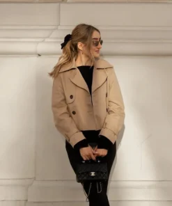 Alternative view of Ladies Vintage Cropped Trench Spring Autumn Jacket Women Streetwear Double Breasted Long Sleeve Top Female Chic Coat Outfits