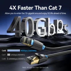 Alternative view of Vention Cat8 Ethernet Cable SFTP 40Gbps 2000MHz for Router and Modem Network Connection