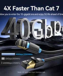 Alternative view of Vention Cat8 Ethernet Cable SFTP 40Gbps 2000MHz Cat 8 RJ45 Network Lan Patch Cord for Router Modem Internet RJ 45 Ethernet Cable