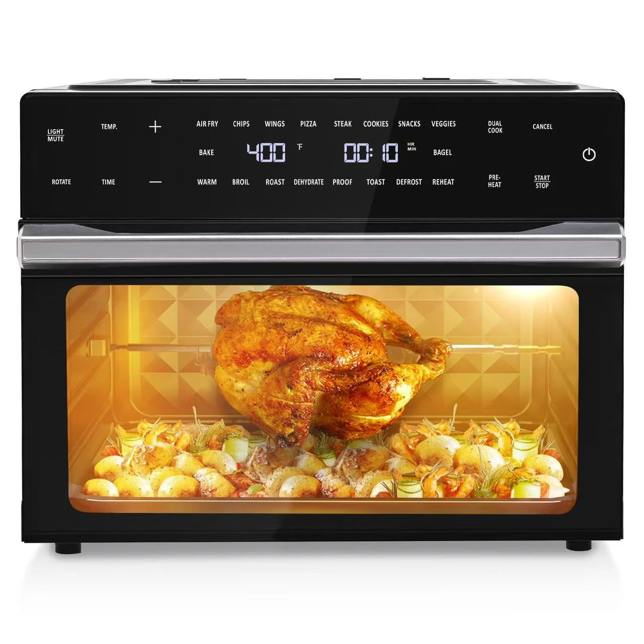 Kitchen 18-in-1 32Qt Air Fryer Oven Combo with Rotisserie and Multiple Cooking Functions