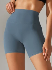 High Waist Squat Proof Yoga Shorts for Women - Quick Dry Fitness Cycling Leggings - Ocean, XS（old）