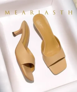 2025 Fashion Round Toe Ladies Low Heel Slippers Shoes Sandals Spring Summer Female open toe Women Heeled Slides Slippers Pumps