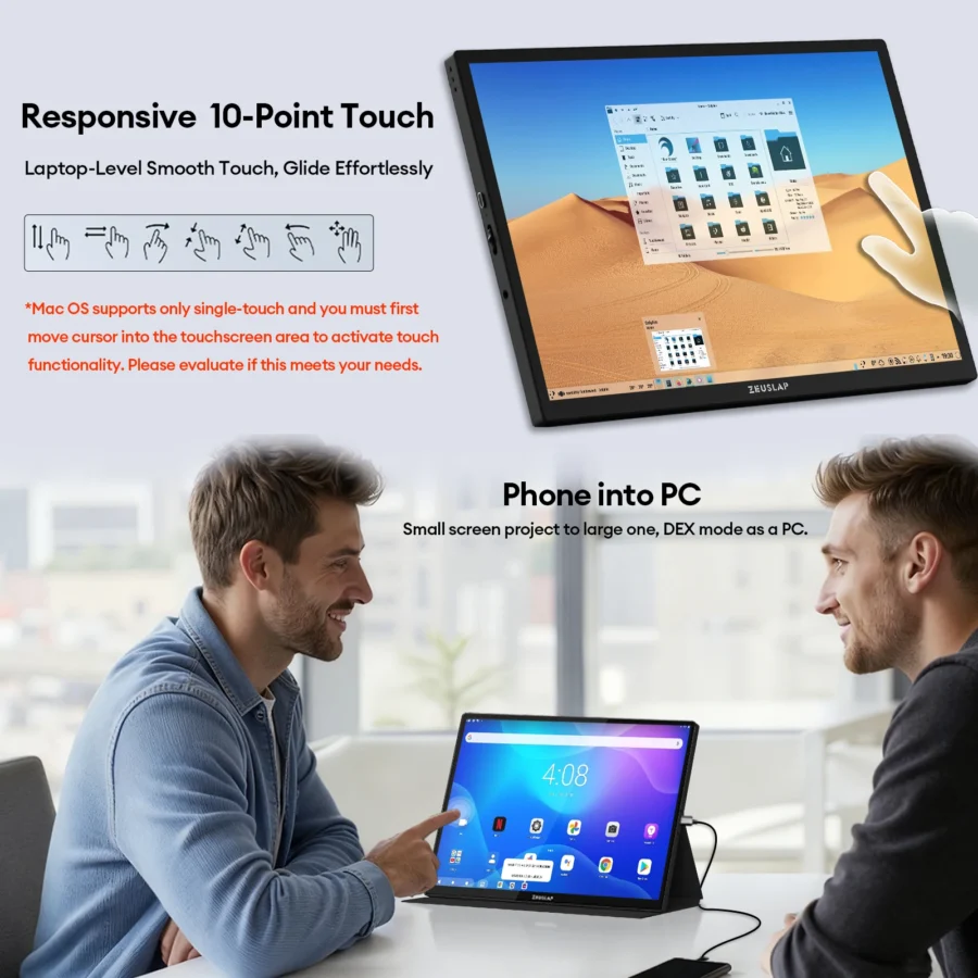 Zeuslap 10.5" FHD Portable Touchscreen Monitor - 100% sRGB IPS for Switch, PS5, Raspberry Pi, and Laptops - Image 4