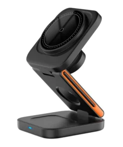 3-in-1 Foldable Magnetic Wireless Charging Station - Fast Charger for iPhone, Apple Watch, and AirPods