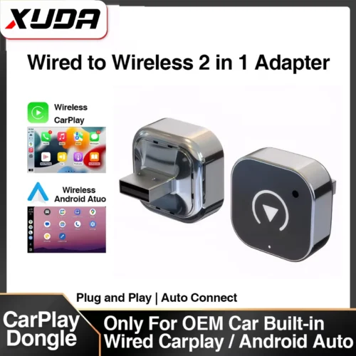 XUDA 2in1 Wireless CarPlay Adapter Android Auto AI Smart Box Car Intelligent Systems For VW Toyota Nissan Honda Ford Benz