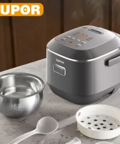 SUPOR 2L Stainless Steel Rice Cooker with LED Display and 24-Hour Timer