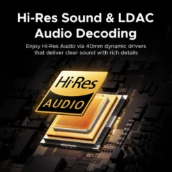 Alternative view of Over-Ear Headphones with 48dB Active Noise Cancellation and 120 Hours Playtime for Audio Enthusiasts