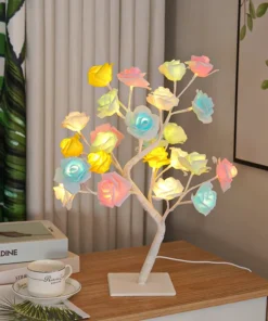 36LED/108LED Table Lamp, Rose Light String, Tree Night Lights, USB Powered Lighting, for Girls Lover Party Camping Summer Decor