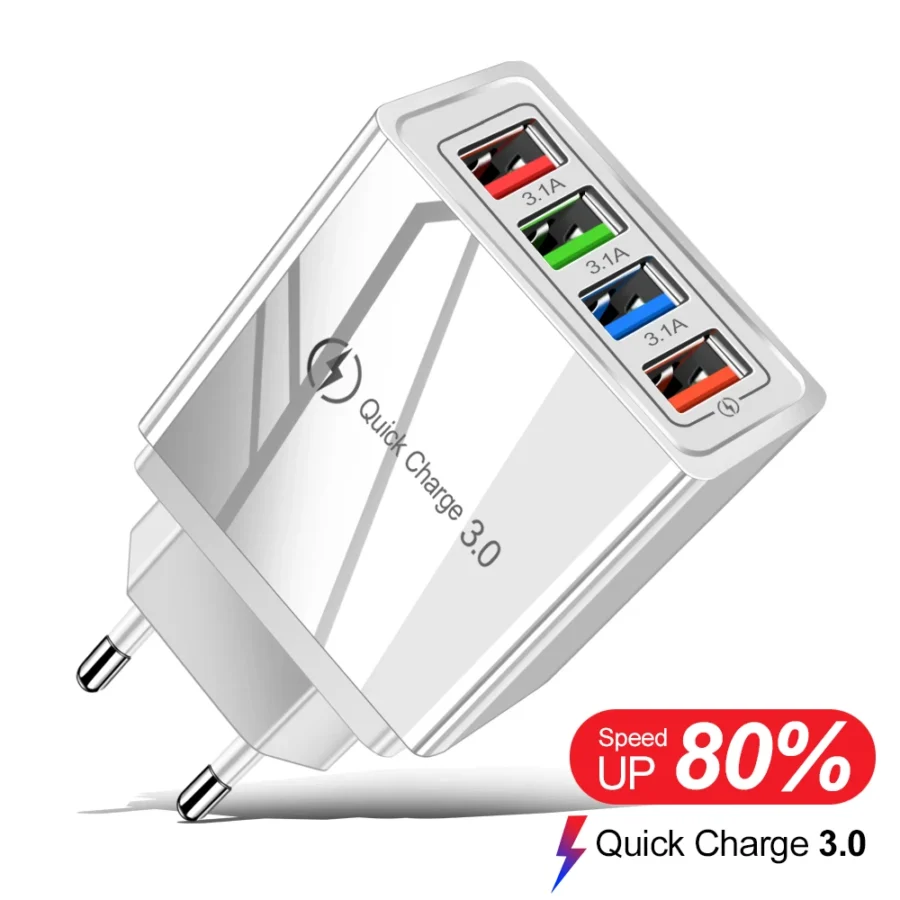 iPhone 14 USB Charger Adapter - Quick Charge 3.0, Fast Charging for Mobile Phones and Tablets, EU/US Plug - Image 6