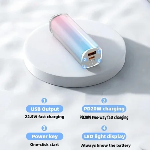 Alternative view of 5000mAh Portable Power Bank with PD 20W Fast Charging for iPhone, Samsung, Xiaomi