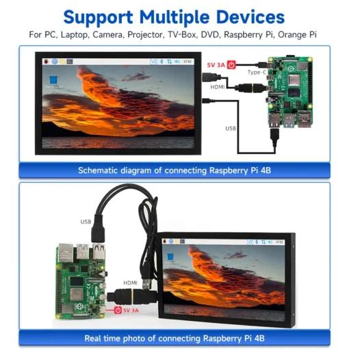 7-Inch Portable IPS Monitor with HDMI, VGA, and AV Inputs for PC, Laptop, and Camera Use - Image 4