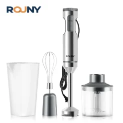 4-in-1 Immersion Blender with 1000W Power, Stainless Steel Design, Includes Mixing Beaker and Processor