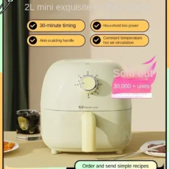 Alternative view of 2L Oil-Free Mini Air Fryer for Healthy Cooking at Home and Dorm Rooms