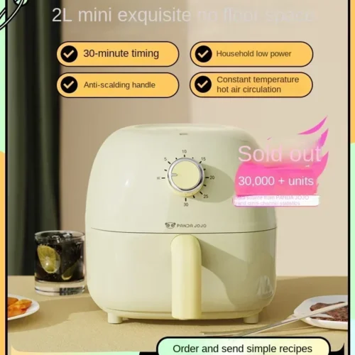 Alternative view of 2L Mini Air Fryer - Oil-Free Electric Fryer for Home and Dorm Use