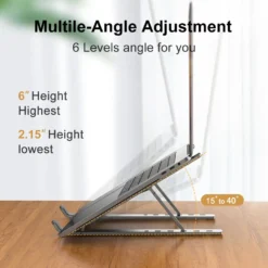 Alternative view of Aluminum Laptop Stand - Foldable Design for MacBook and PC Users