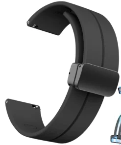 20mm 22mm Strap For Samsung Galaxy watch 6/4/5 pro/classic/gear s3/active 2 Sport Silicone Magnetic Buckle Huawei GT 2 2e 3 band