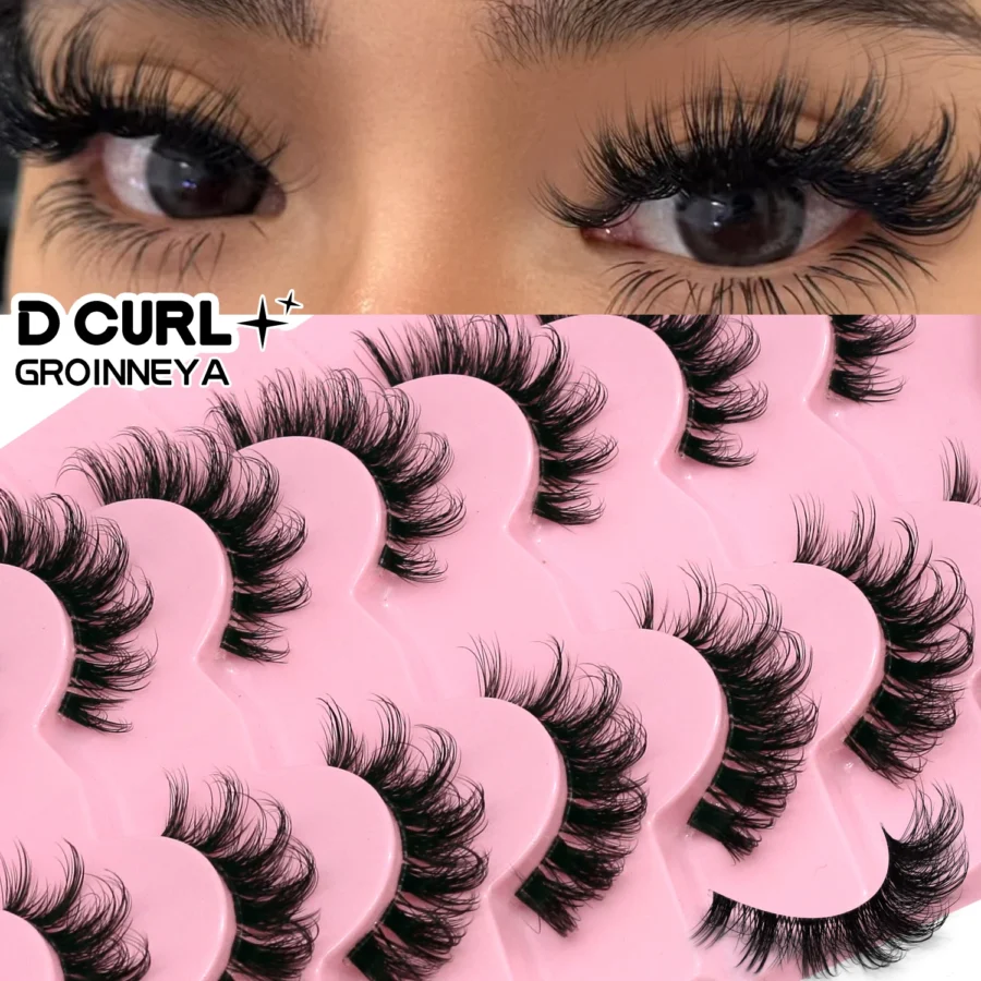 Veltrinay Fake Lashes Mink Lashes Plush 3D False Eyelashes Clear band Accent Cat Eye Lashes False Lashes Makeup - Image 2