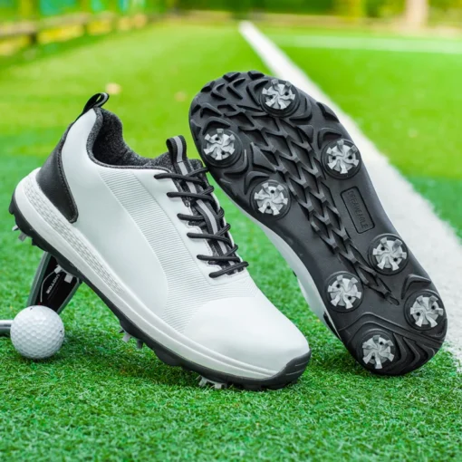 Men's Golf Shoes with Waterproof Design and Non-Slip Spikes - Image 5