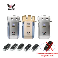 Wafu Smart Invisible Deadbolt Door Lock with Remote Control and 5 Chrome Plated Remotes