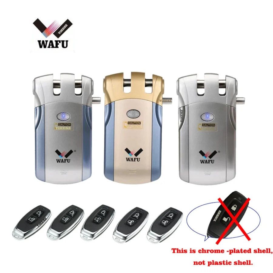 Wafu Smart Invisible Deadbolt Door Lock with Remote Control - 5 Chrome Plated Remotes - Image 7