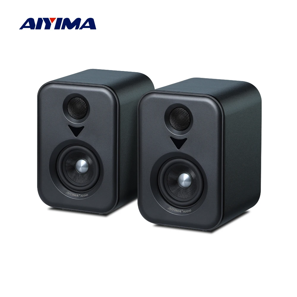AIYIMA 3-Inch Bluetooth Active Bookshelf Speakers with USB DAC - HiFi Studio Monitors for TV and PC