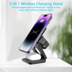 Alternative view of 3-in-1 MagSafe Wireless Charger with Fast Charging for iPhone, Apple Watch, and AirPods