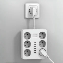 Alternative view of Wall Socket Extender with 6 AC Outlets and 4 USB Ports for Home Use