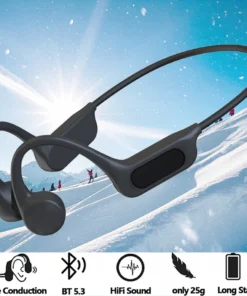 LonMao B33 Bone Conduction Earphones Bluetooth 5.4 Wireless Headphones Sports Headset HD Clear Mic for Workout Running Driving