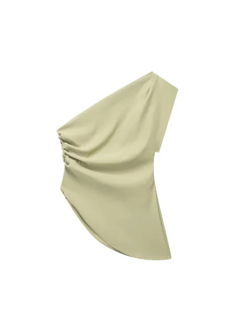 Asymmetric Off Shoulder Top with Soft Fabric for Contemporary Women's Fashion - Image 5