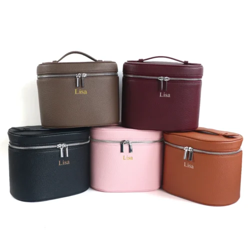 Alternative view of Large Capacity PU Leather Travel Cosmetic Bag with Internal Storage