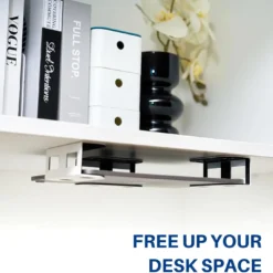 Alternative view of Under Desk Laptop Mount with Anti-Scratch Silicone Shelf for Organized Workspace