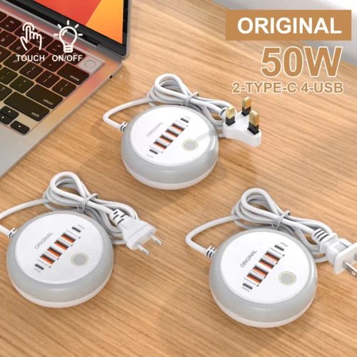 Alternative view of 50W Multi Ports USB Charger Power Strip Socket Fast Charging Travel Charger For iPhone Samsung Xiaomi Quick Charge Phone Adapter