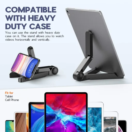 Portable Foldable iPad Stand with Adjustable Angle for Tablets and Phones 4"-11" - Image 6