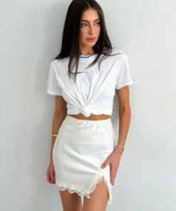 Linad High Waist Satin Pencil Skirt for Women - Elegant Split Design