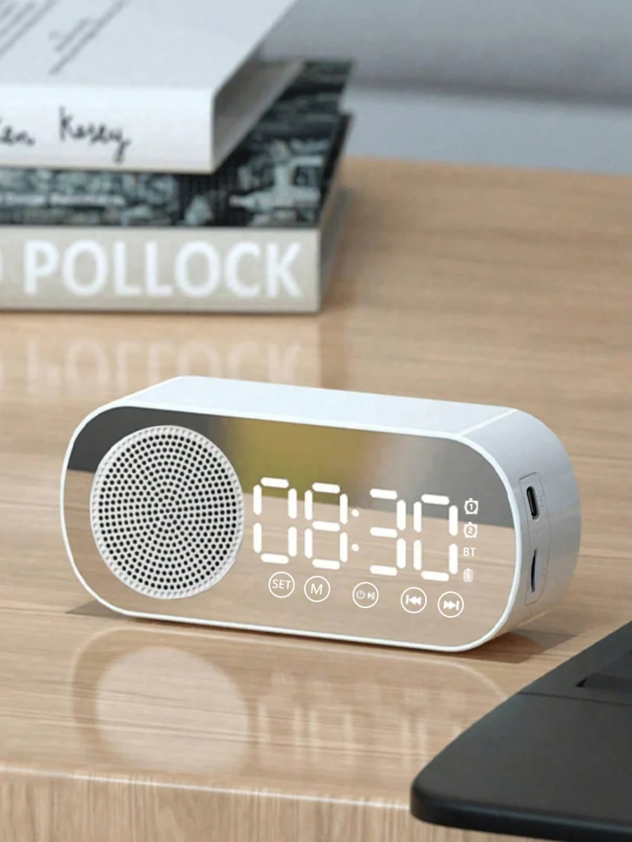 Bluetooth Speaker with Alarm Clock and Subwoofer - Mini Multi-functional Device - Image 2