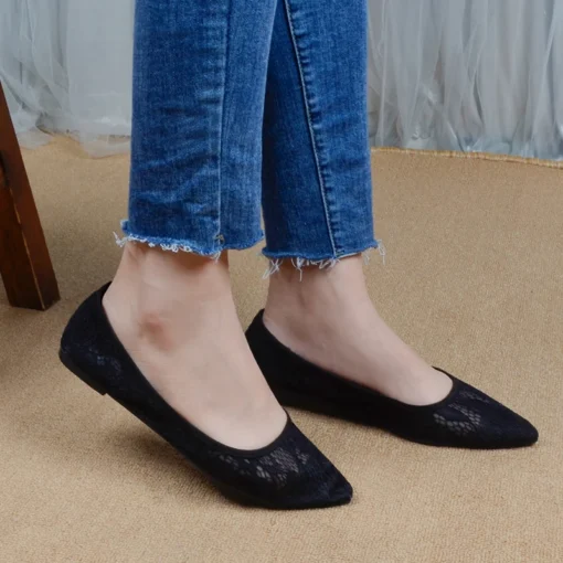 Pointed Toe Loafers with Hollow Cutouts and Soft Bottoms for Women - Image 3