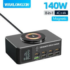GaN USB Type C Fast Charger with 220W Power Delivery for iPhone 16, 15 Pro Max, and MacBook Air