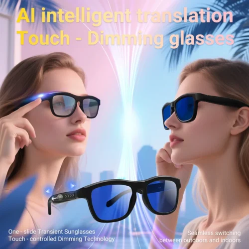 New Electrochromic AI Translation Smart Glasses Touch Automatic Color Changing Call Music Bluetooth 5.4 Voice Assistant Control