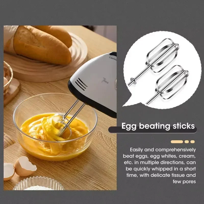 220V Handheld Electric Egg Beater - 7-Speed Mixer for Baking and Cooking - Image 3