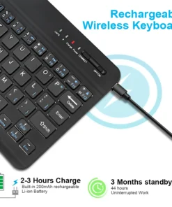 Alternative view of Bluetooth Wireless Keyboard Mini Keyboard For Laptop Tablet Phone Ipad Rechargeable Gaming Keyboard For Android iOS Windows