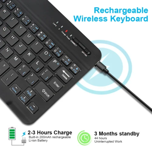 Alternative view of Bluetooth Wireless Keyboard Mini Keyboard For Laptop Tablet Phone Ipad Rechargeable Gaming Keyboard For Android iOS Windows