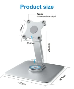 Alternative view of Aluminum Alloy Stand for Protable Monitor Table Bracket Adjustable 360 Rotation M4 Screw Bases Strong Load Capacity Super Stable