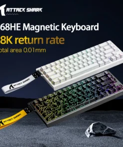Alternative view of X68HE ATTACK SHARK Magnetic Gaming Keyboard Mechanical Wired for Pro Gaming 0.01mm Rapid Trigg 8000Hz SOCD/Rs 0.125ms 128K Rate