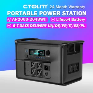 Portable Power Station with 2000Wh Capacity for Camping and Outdoor Use
